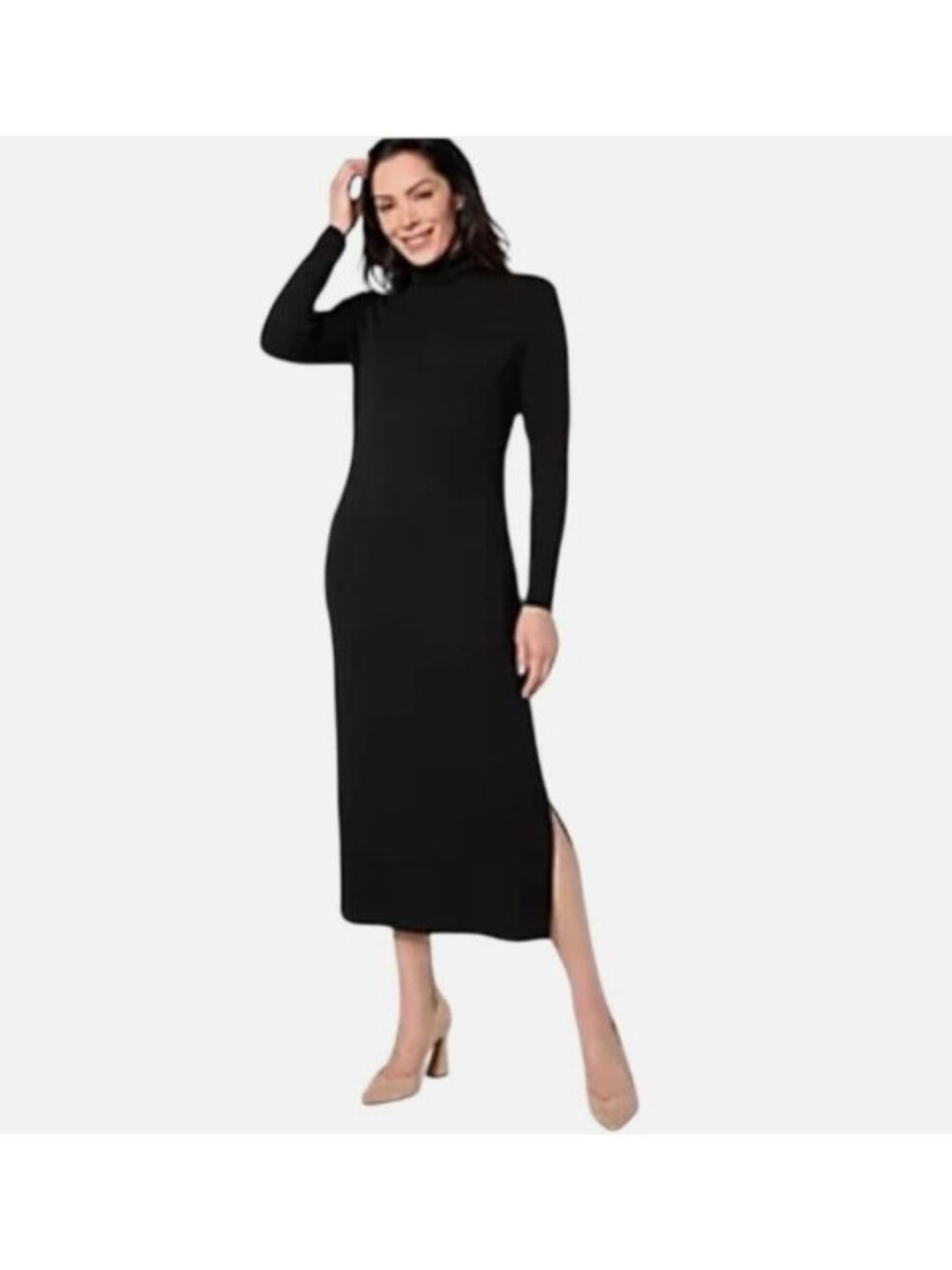 Women With Control Dress Size 1X Finespun Jersey Tummy Control Black